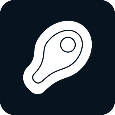 Et biftek ikonunun vektör illüstrasyonu 