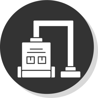 Elektrikli süpürge simge vektör çizim              