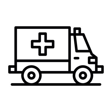 ambulans araba simgesi vektör illüstrasyonu