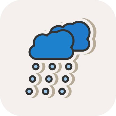 Kar bulutları hava durumu ikonu, vektör illüstrasyonu 