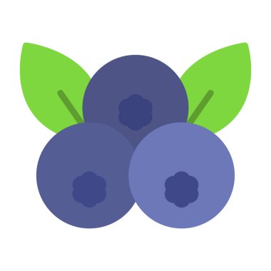 Yabanmersini yassı ikonu. vektör illüstrasyonu 