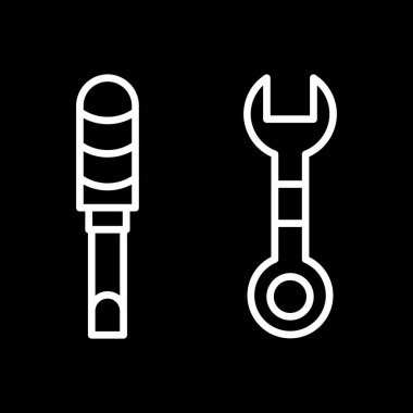 tornavida ve anahtar vektör simgesi seti