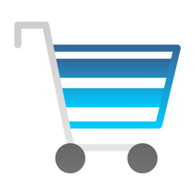 Alışveriş arabası simgesi, vektör illüstrasyonu 