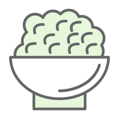 Çorba çizgisi vektörü olan kase.