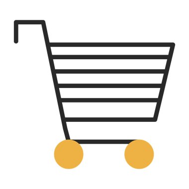 Alışveriş arabası simgesi, vektör illüstrasyonu 