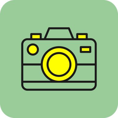 Fotoğraf makinası. Web simgesi basit illüstrasyon