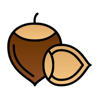 Fındık çizgi simgesi, vektör illüstrasyonu