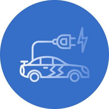 araba şarj simgesi, vektör illüstrasyonu