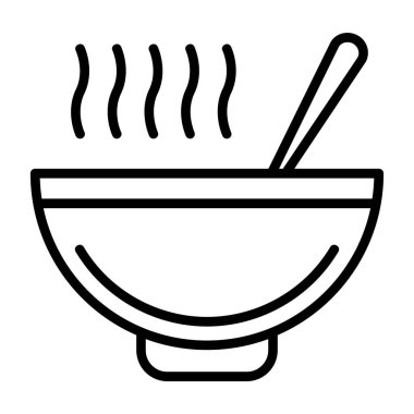 Basit Çorba simgesi, vektör illüstrasyonu