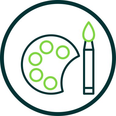 Beyaz üzerine renk paleti simgesi vektör çizimi 