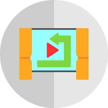 Video kamera düz simgesi. Vektör illüstrasyonu.