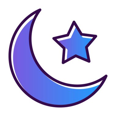 Ay simgesi, vektör illüstrasyonu basit tasarım