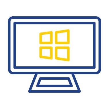 Masaüstü İzleyici simgesi vekto illüstrasyonuName