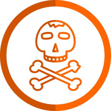 Kemikli kafatası. Web simgesi basit illüstrasyon 