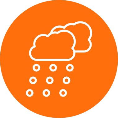 Kar bulutları hava durumu ikonu, vektör illüstrasyonu 