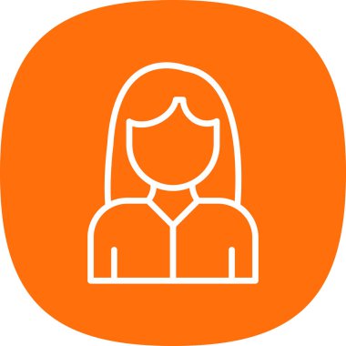 Kadın avatar simgesi, vektör illüstrasyonu 