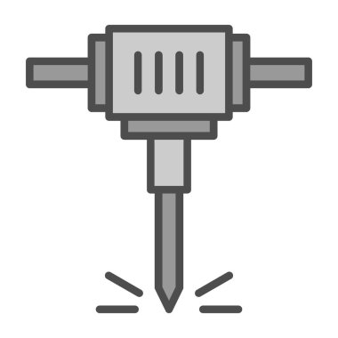 Beyaz arka plan üzerinde izole jackhammer simgesi