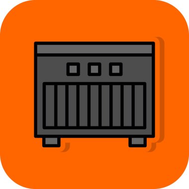 vector illustration of modern b lack icon of heater