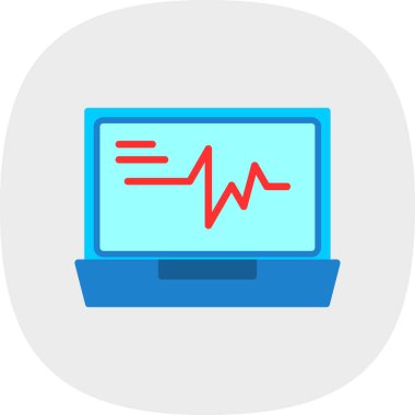 Vector Illustration ECG Kalp atışı Ekranı. Sağlık Geçmişi