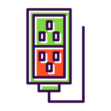 Elektrik enerji ikonu vektörü. İzometrik enerji işareti. izole edilmiş renk gösterimi