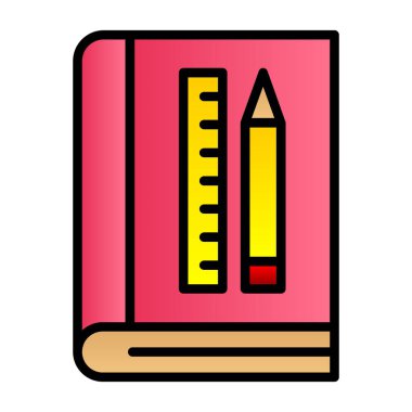 Kitap simgesi, vektör illüstrasyonu basit tasarım