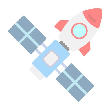 uzay roketi ikonu. düz biçim 