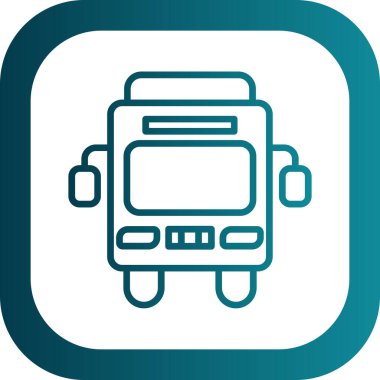 Otobüs. Web simgesi basit illüstrasyon             