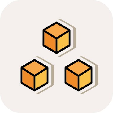 üç küp web simgesi, illüstrasyon vektörü 