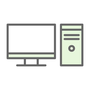 pc bilgisayar simgesinin vektör illüstrasyonu 