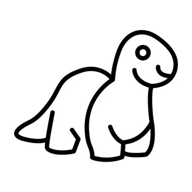 Şirin dinozor hayvan çizgi film ikonu