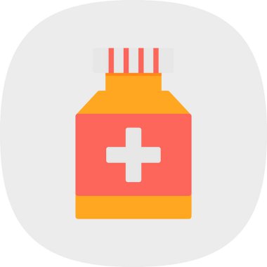 Tıp şişe düz simgesi.