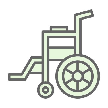 Tekerlekli sandalye web simgesi, vektör illüstrasyonu