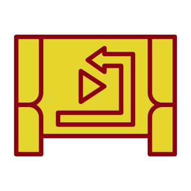 Kırmızı ve sarı ikonun vektör illüstrasyonu