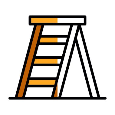 Merdiven düz simgesi, vektör illüstrasyonu