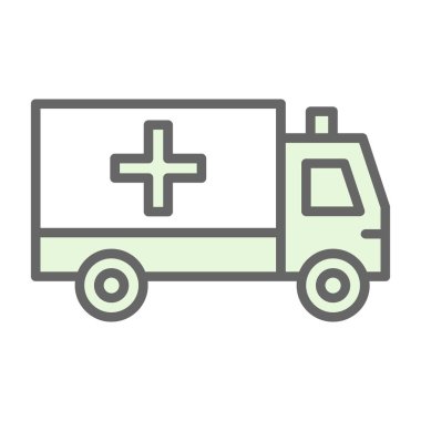 ambulans araba simgesi vektör illüstrasyonu