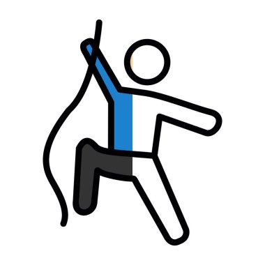 Erkek tırmanıcı simgesi vektör illüstrasyonu