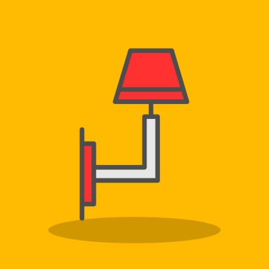 ev lambası simgesi, Wall Light, vektör illüstrasyonu 