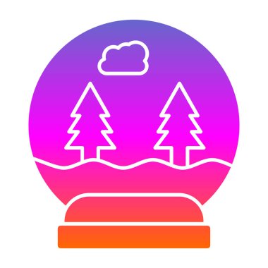 Yılbaşı Kartopu ikonu, vektör illüstrasyonu 