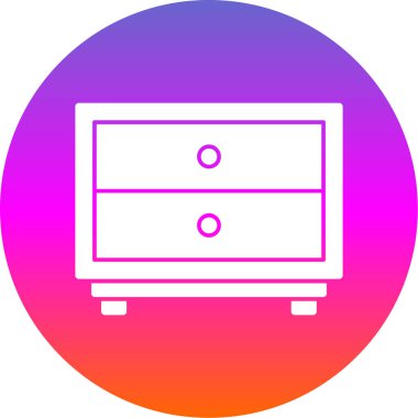 Çekmeceler, mobilya simgesi, basit illüstrasyon 