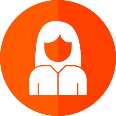 Kadın avatar simgesi, vektör illüstrasyonu 
