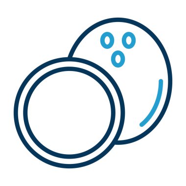 Hindistan cevizi yemeği. Web simgesi basit illüstrasyon