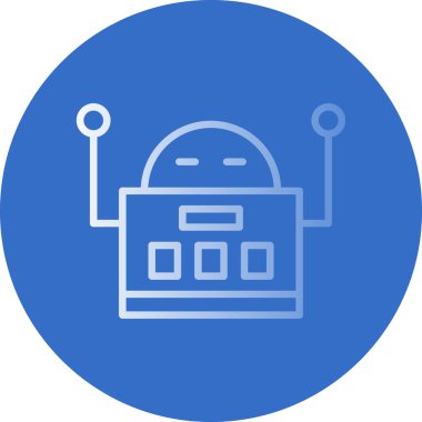 robot düz simgesi, vektör illüstrasyonu
