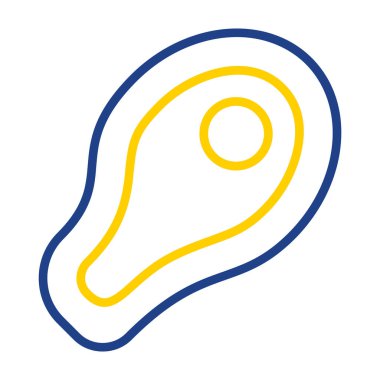 Et biftek ikonunun vektör illüstrasyonu 