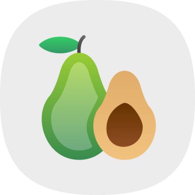 Basit Avokado simgesi, vektör illüstrasyonu