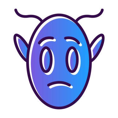 Mars uzaylı düz simgesi, vektör illüstrasyonu 