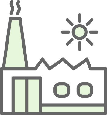 Fabrika web simgesi, vektör illüstrasyonu