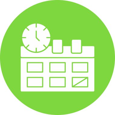 Zamanlama web simgesi, vektör illüstrasyonu 