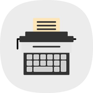 Daktilo simgesi, vektör illüstrasyonu basit tasarım