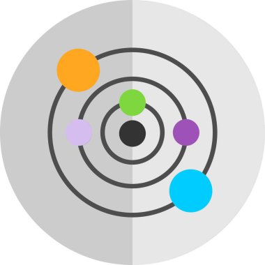 Güneş sistemi web simgesi, vektör illüstrasyonu