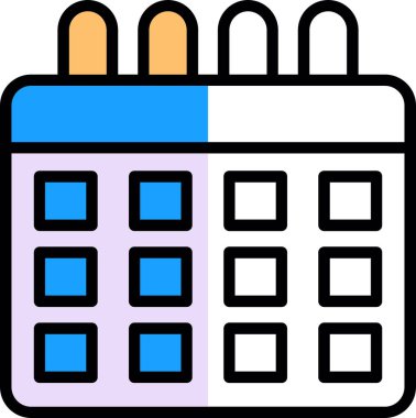 Takvim simgesi, vektör illüstrasyonu basit tasarım